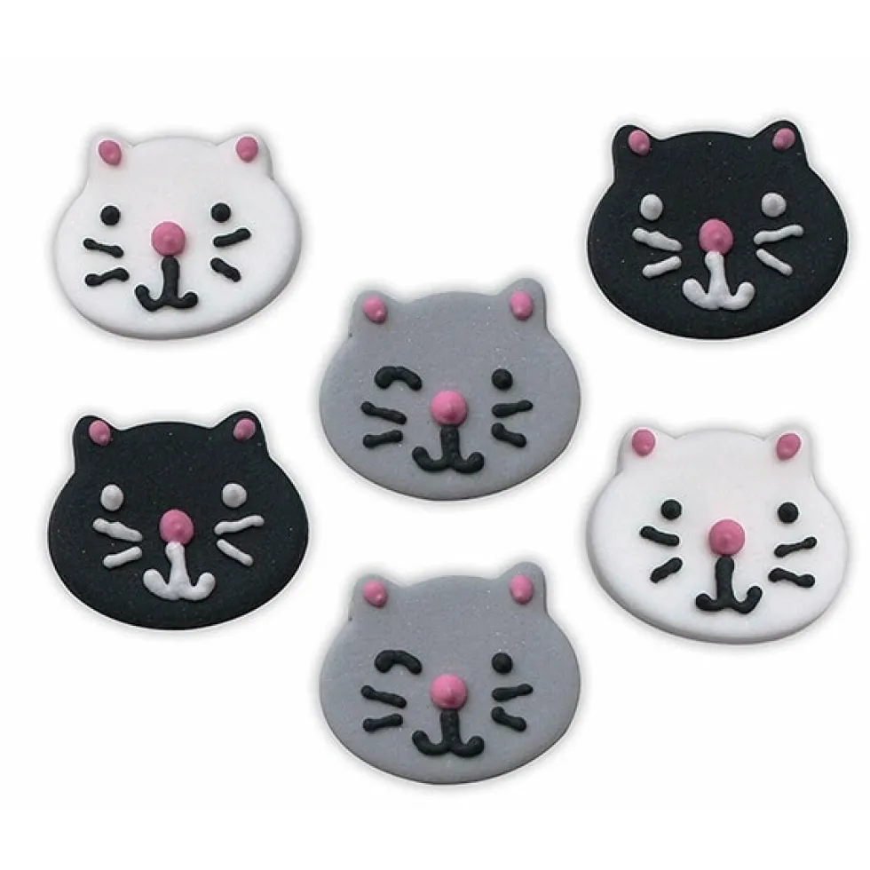 Sockerdekorationer Katter 6-pack