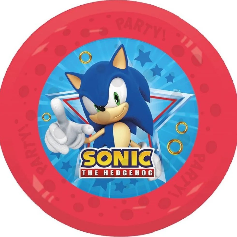 Sonic - Tallrikar av plast 21 cm 4-pack
