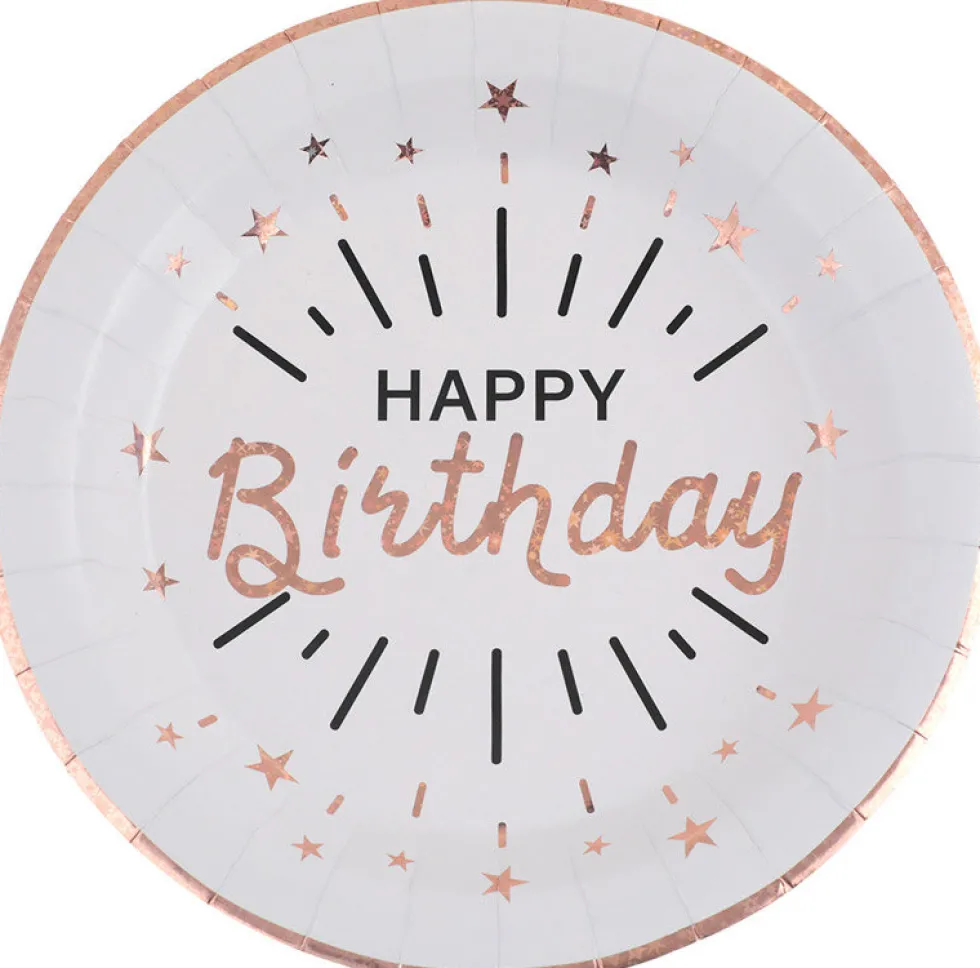 Sparkling Happy Birthday - Tallrikar 10-pack