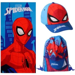 Spiderman - Set med Handduk, Keps & Gympapåse
