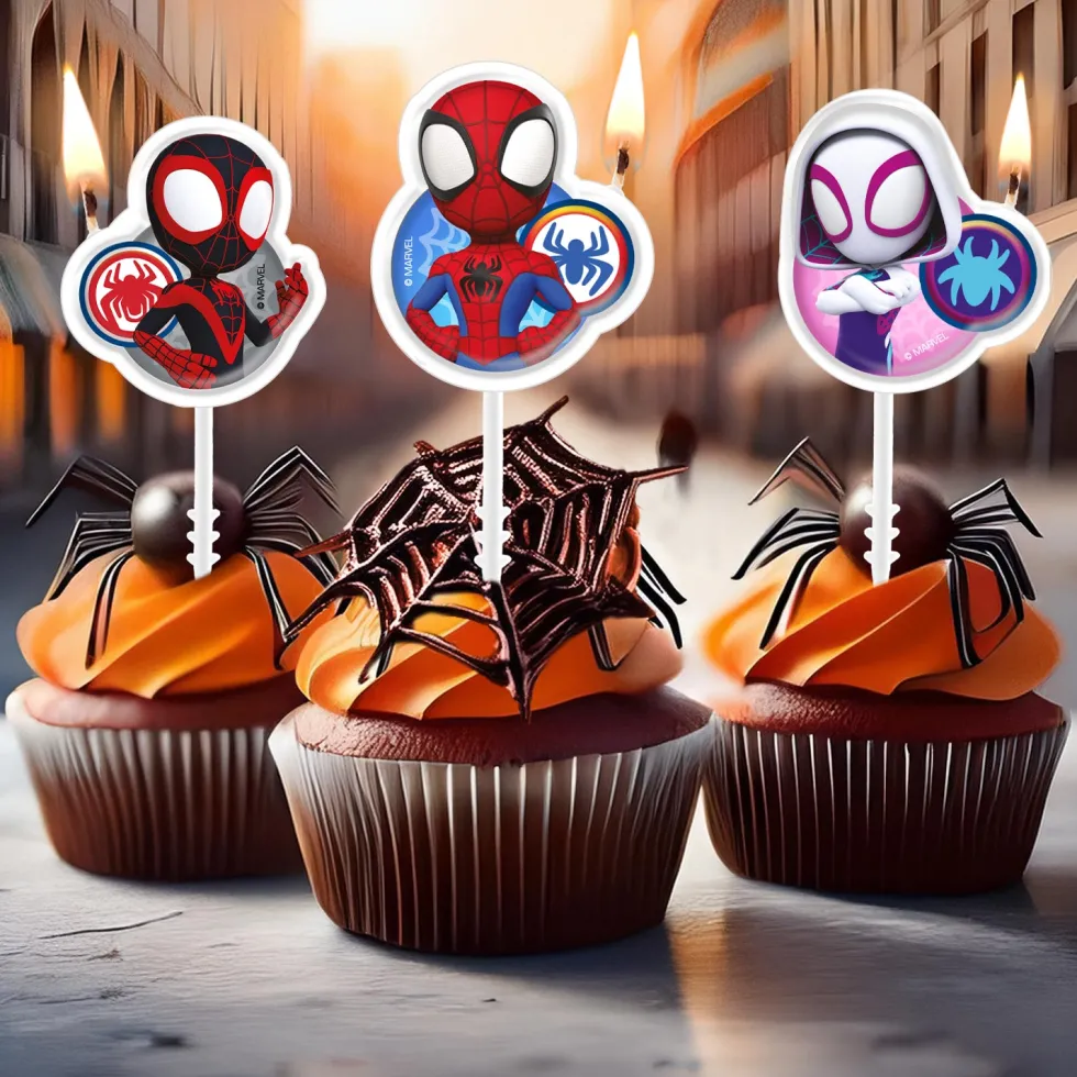 Spidey - Tårtljus Picks 4-pack