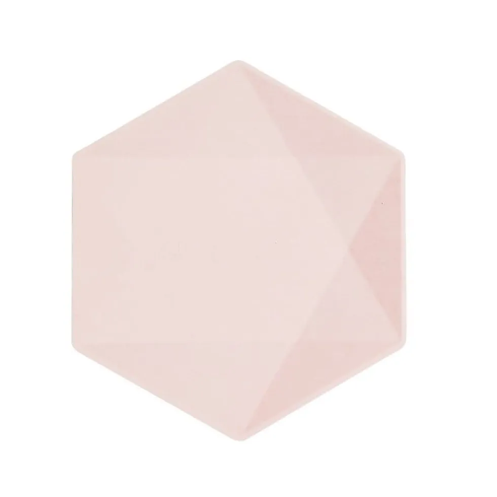 Tallrikar Decor Premium Hexagon 21 cm Rosa 6-pack