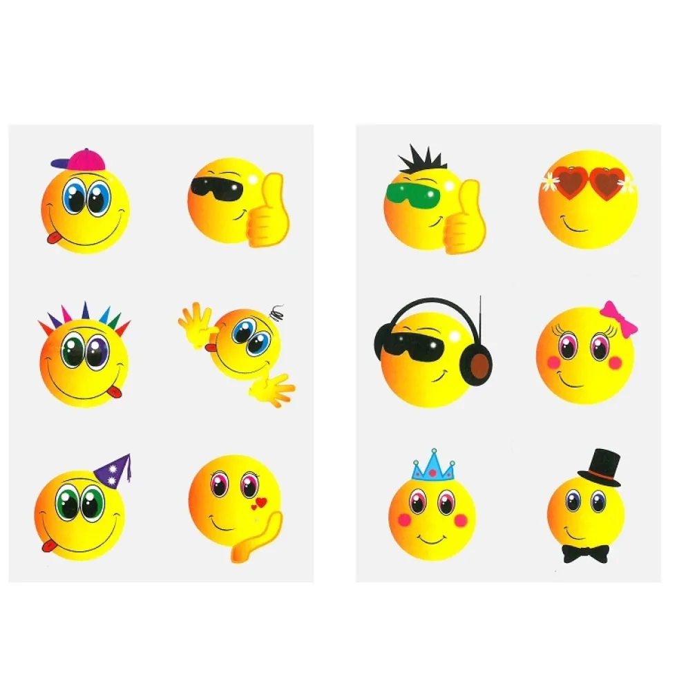 Tatueringar med roliga Smileys 6-pack