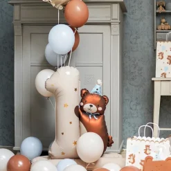 Teddy Bear - Folieballong 1-årskalas 81 cm