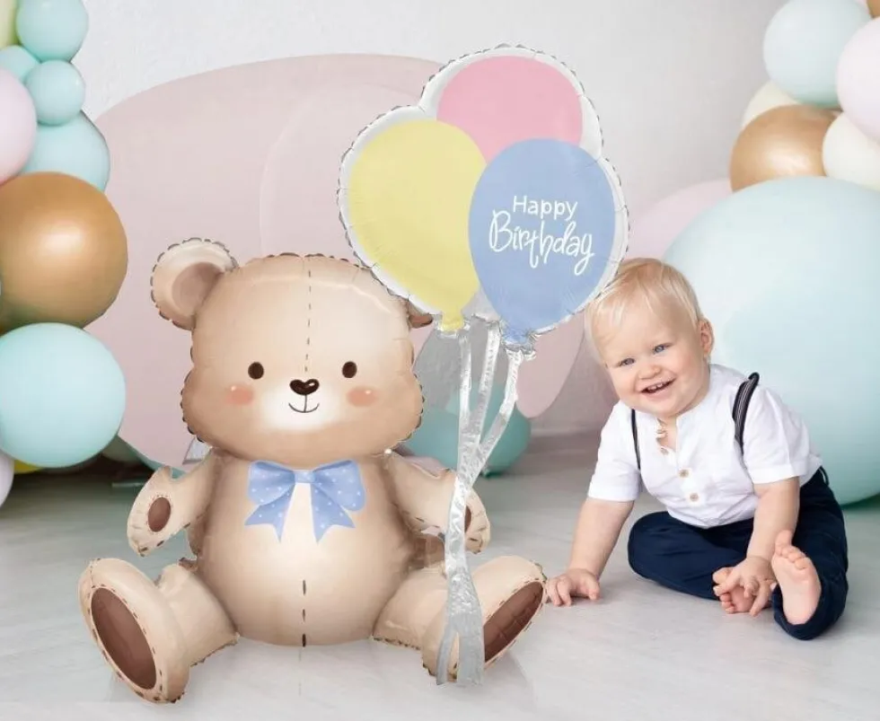 Teddybjörn Sittande Folieballong 76 cm