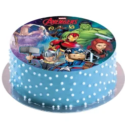 Tårtbild Avengers - Sockerpasta 20 cm