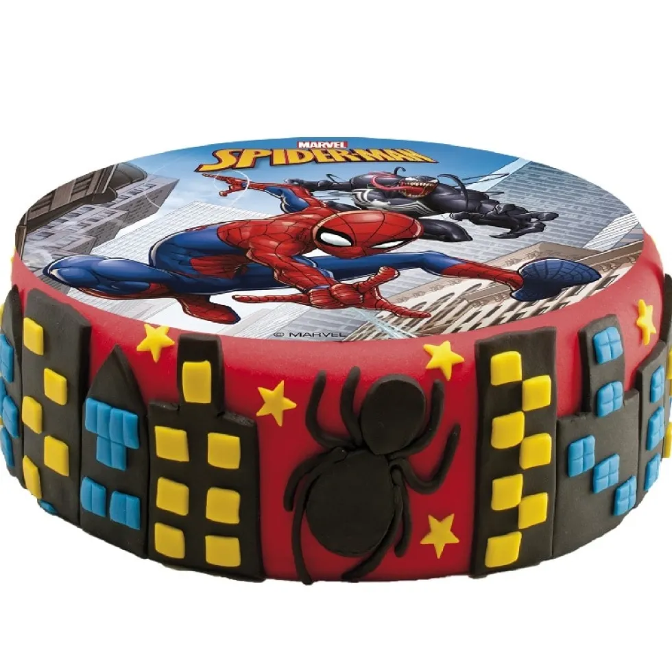 Tårtbild Spiderman - Sockerpasta 15,5 cm