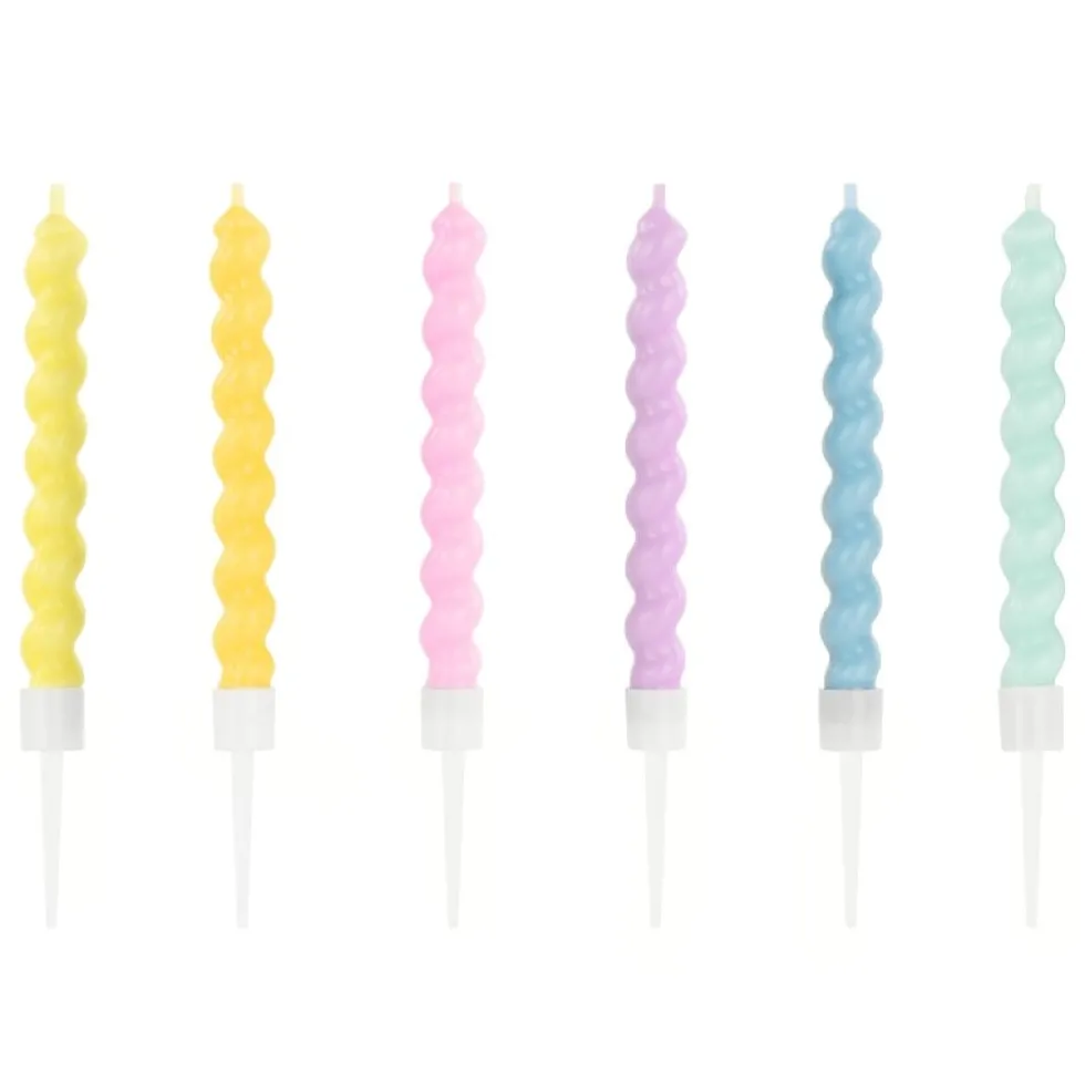 Tårtljus - Pastell Skruvar 6-pack