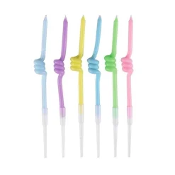 Tårtljus Pastell Spiral 6-pack