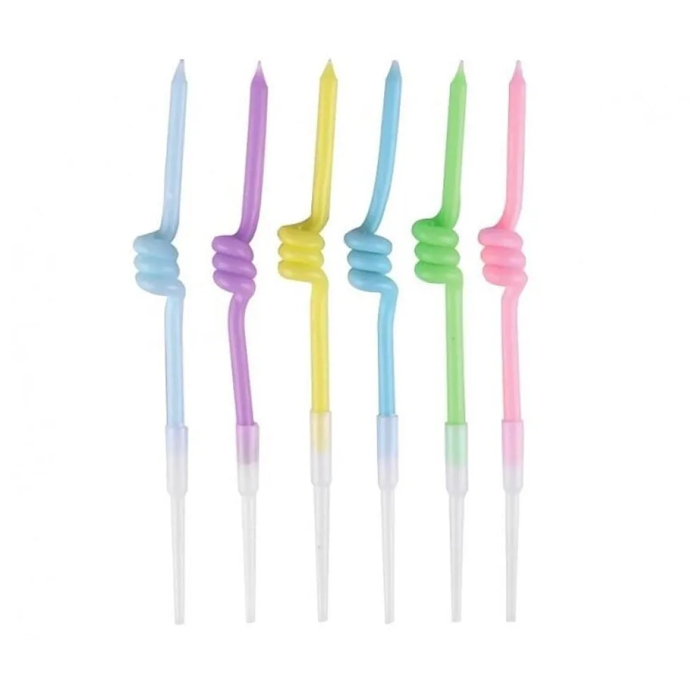 Tårtljus Pastell Spiral 6-pack
