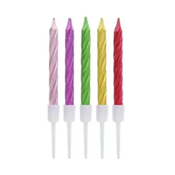 Tårtljus - Skruvade Metallic 10-pack