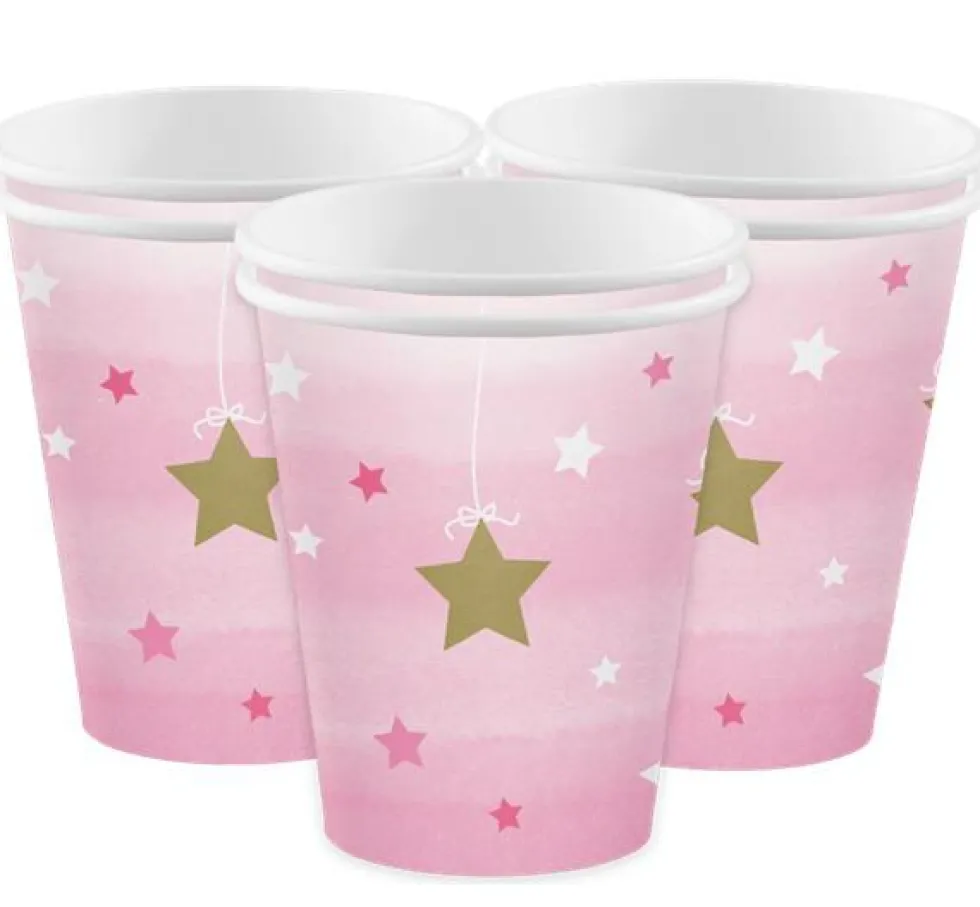 Twinkle Little Star Rosa - Pappmuggar 8-pack