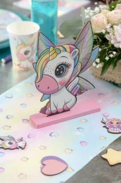 Unicorn Fairy - Bordsdekoration av trä 20 cm
