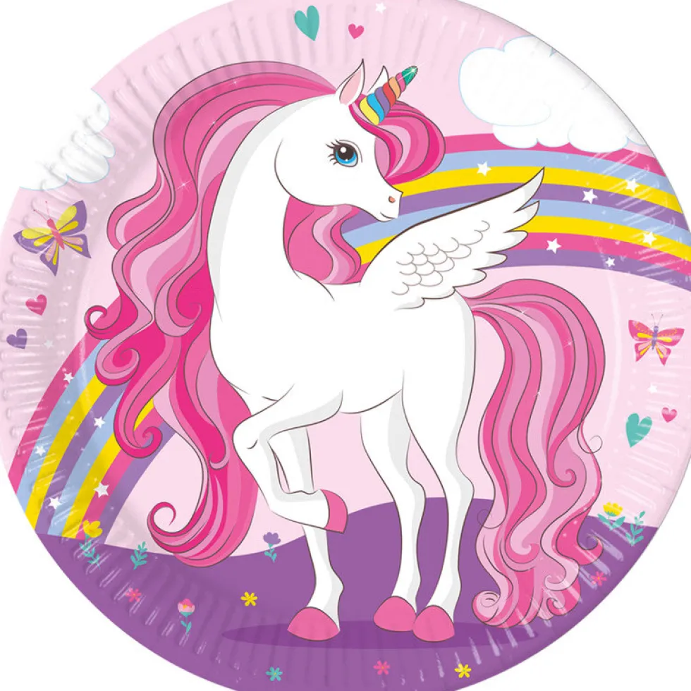 Unicorn Rainbow - Tallrikar 8-pack