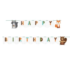 Woodland Animals - Girlang Happy Birthday